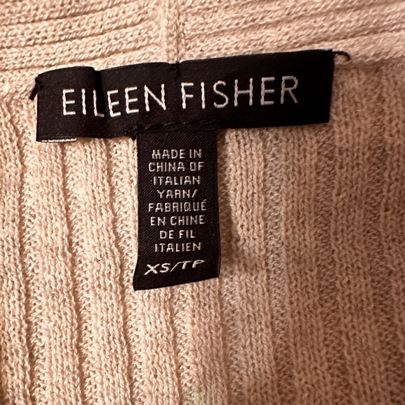 Eileen Fisher Draped Front Ribbed Wool Cardigan - Size XS - Picture 6 of 9